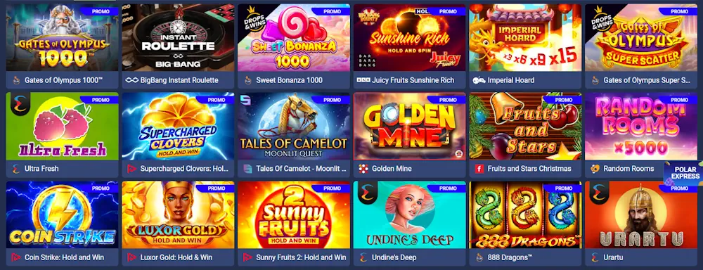 Slots in 1xBet Casino Screenshot